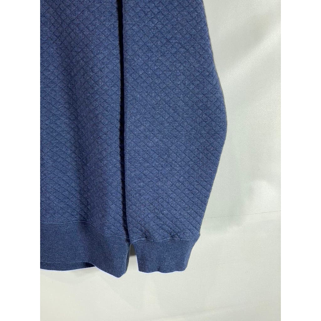 ORVIS Men's Navy Quilted Quarter-Zip Pullover Sweater SZ M