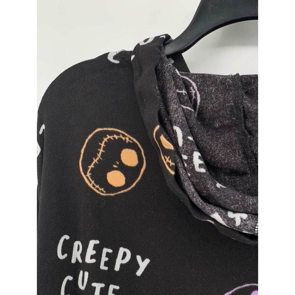 DISNEY Women's Black The Nightmare Before Christmas Print Hooded Sleep Gown SZ S