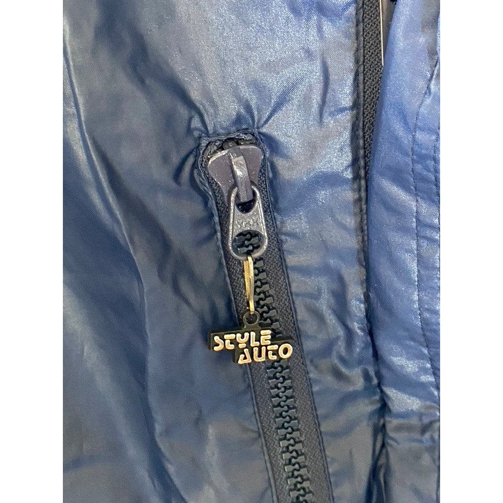 STYLE AUTO Carrera Design Men's Vintage Blue Motor Speed Bomber Jacket SZ L