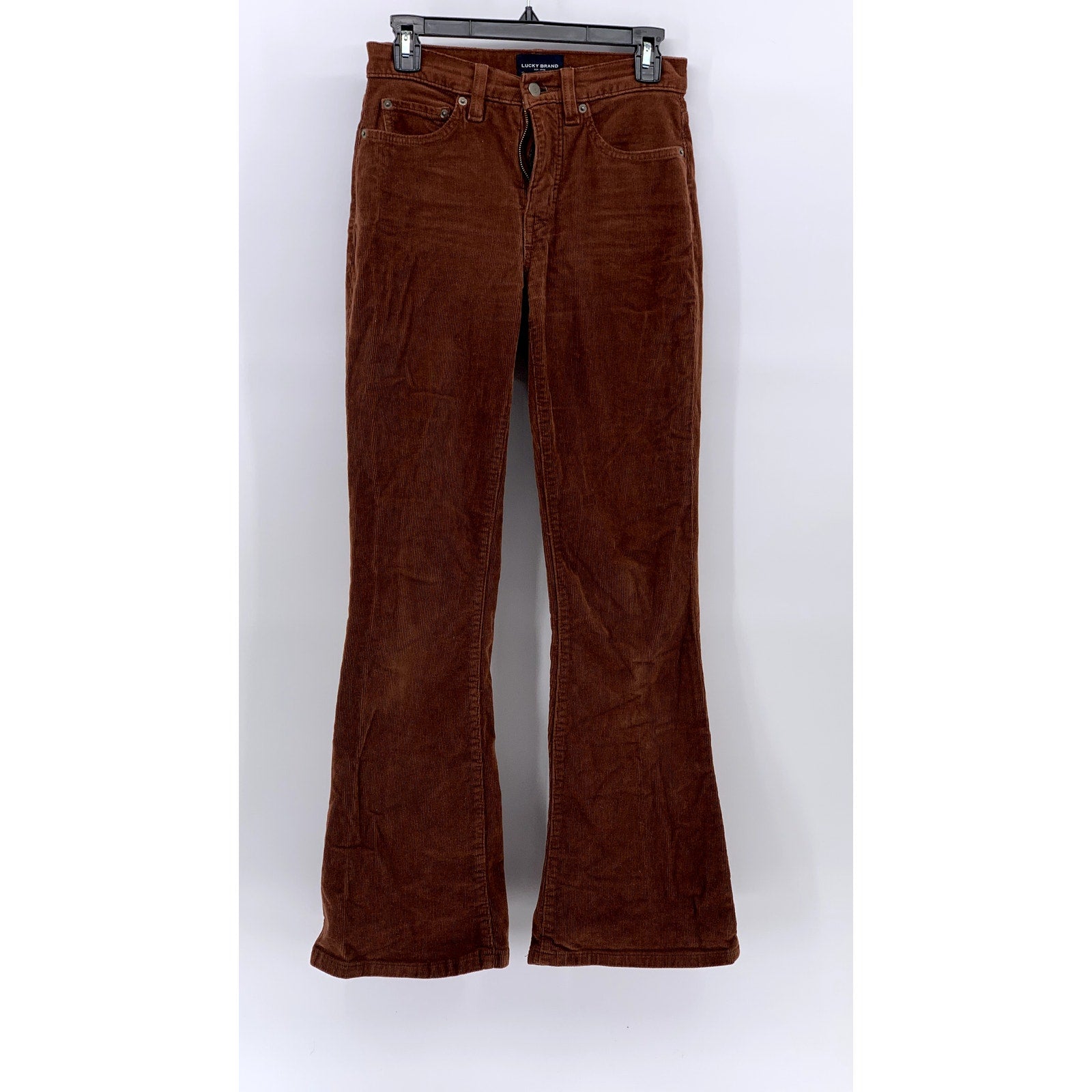 LUCKY BRAND Women's Brown Corduroy Bootcut Straight-Leg Pants SZ 0/25
