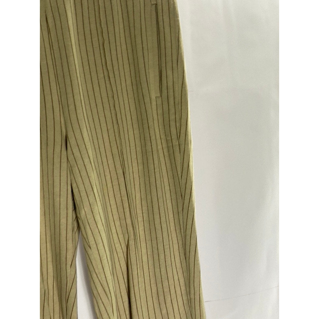 RAG & BONE Women's Beige Pinstripe Straight-Leg Elasticized Waist Pant SZ S