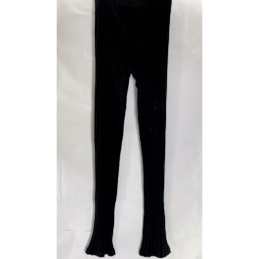UNBRANDED Women's Black Ribbed Stretch Flare Pull-On Pant SZ S