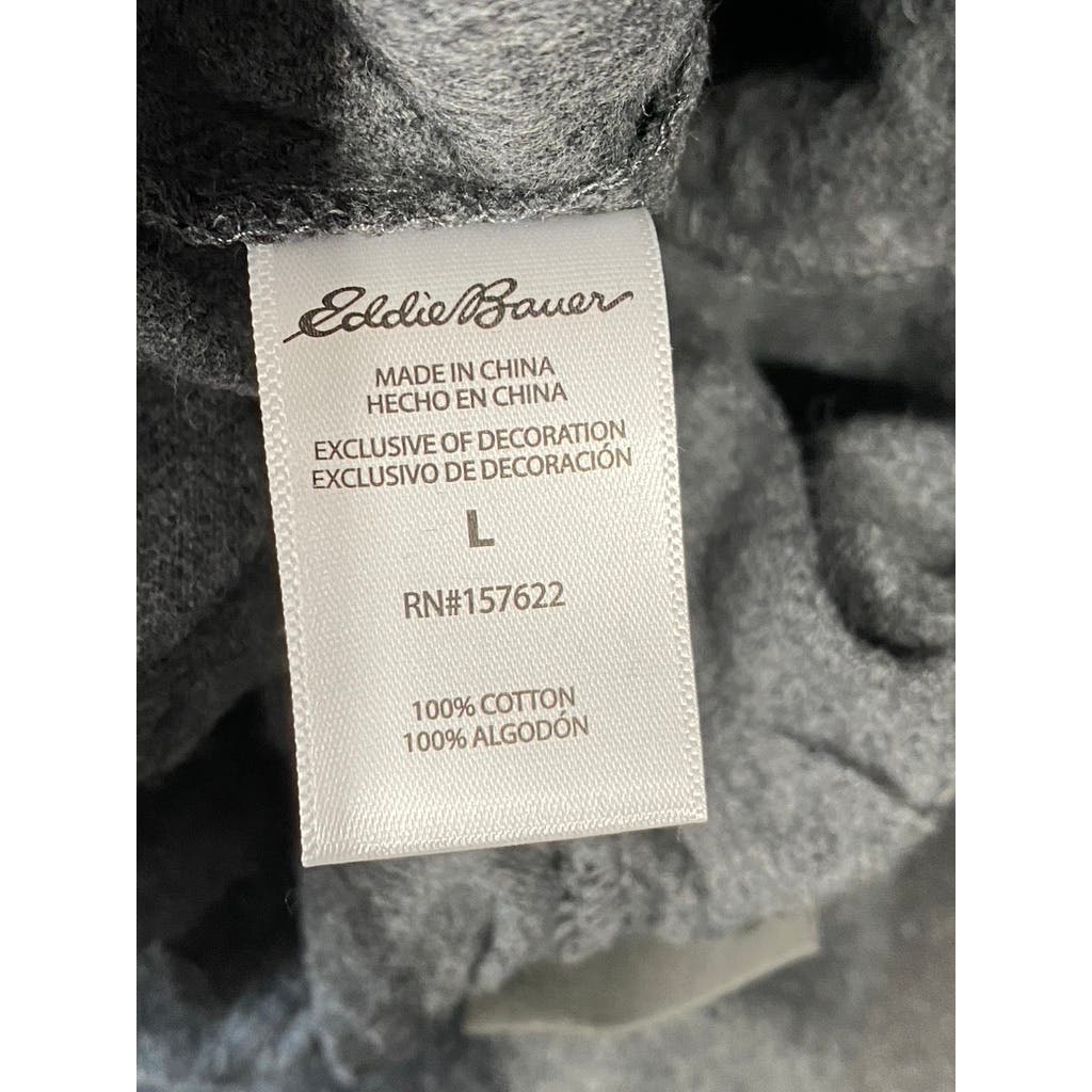 EDDIE BAUER Men's Dark Smoke Cotton Classic-Fit Drawstring Sleep Pant SZ L