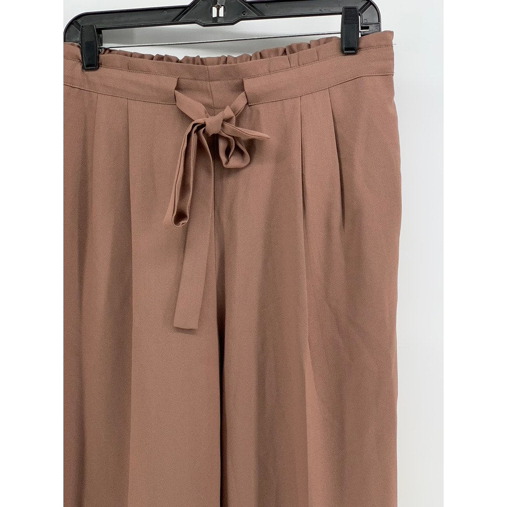 DR2 By Daniel Rainn Women's Brown Relaxed Fit Wide Leg Cropped Pant SZ L