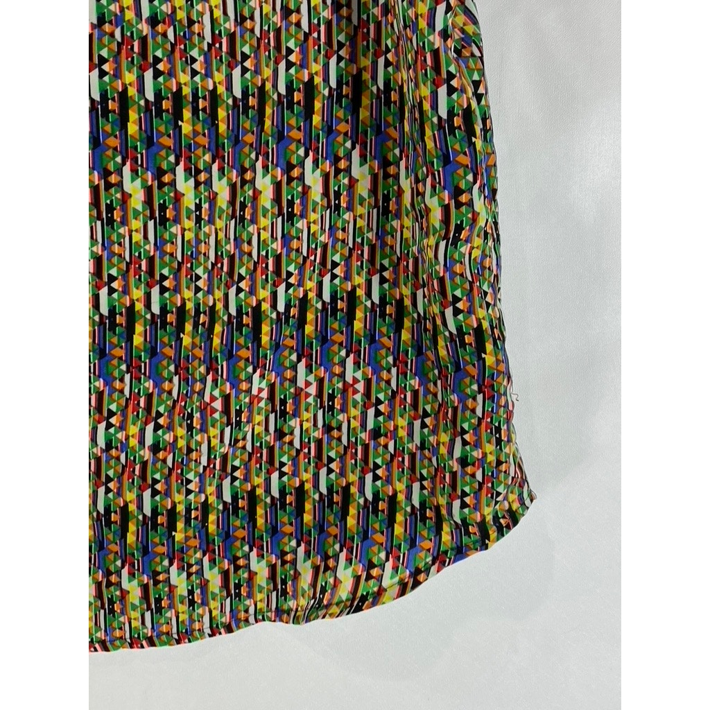 XXI Women's Multicolor Pattern Print V-Neck Open Back Sleeveless Tank Top SZ S