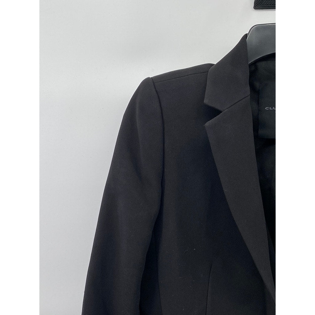 CLUB MONACO Women's Black Layered Single-Button Regular-Fit Blazer SZ 0