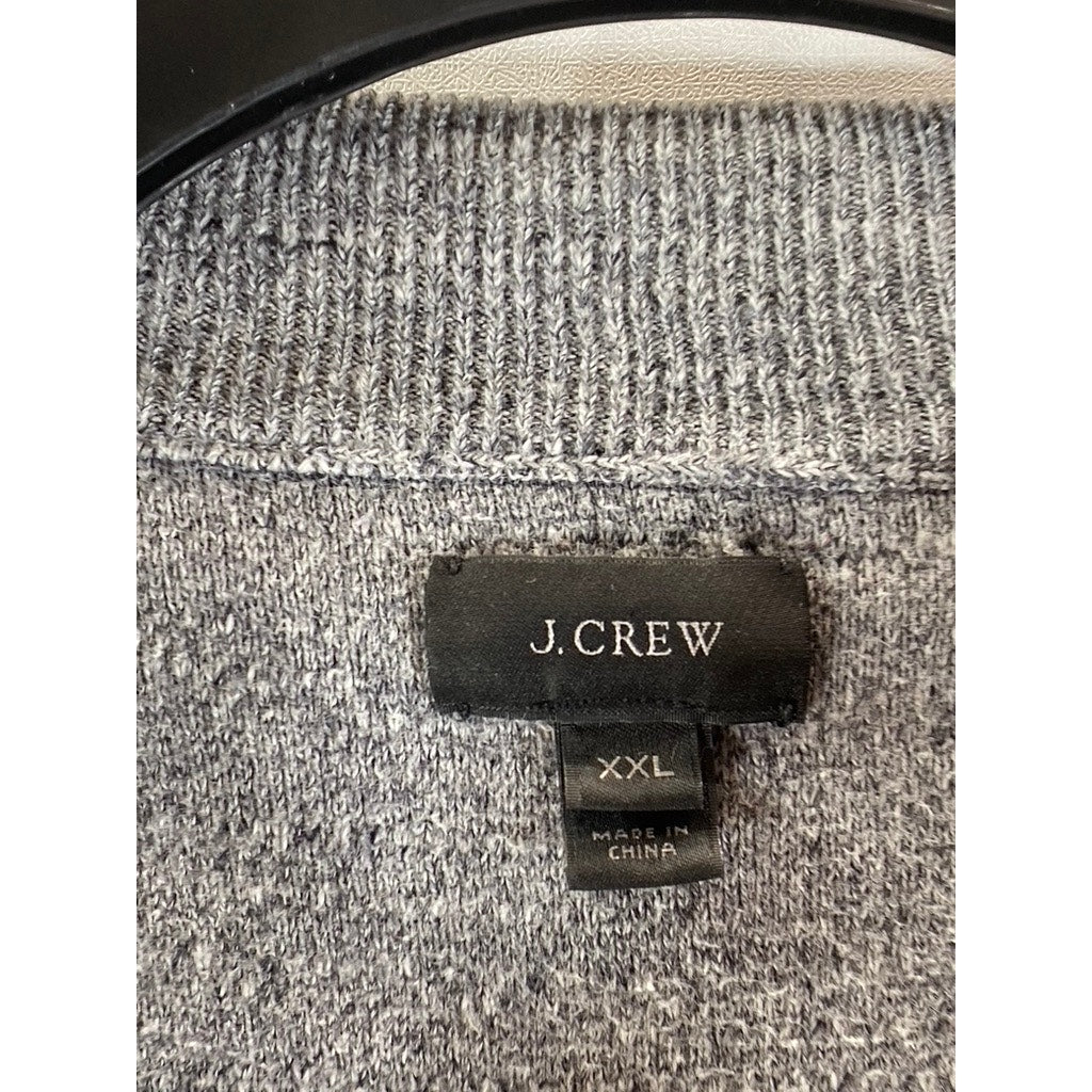 J. CREW Men's Gray Heathered Cotton Quarter-Zip Pullover Sweater SZ 2XL