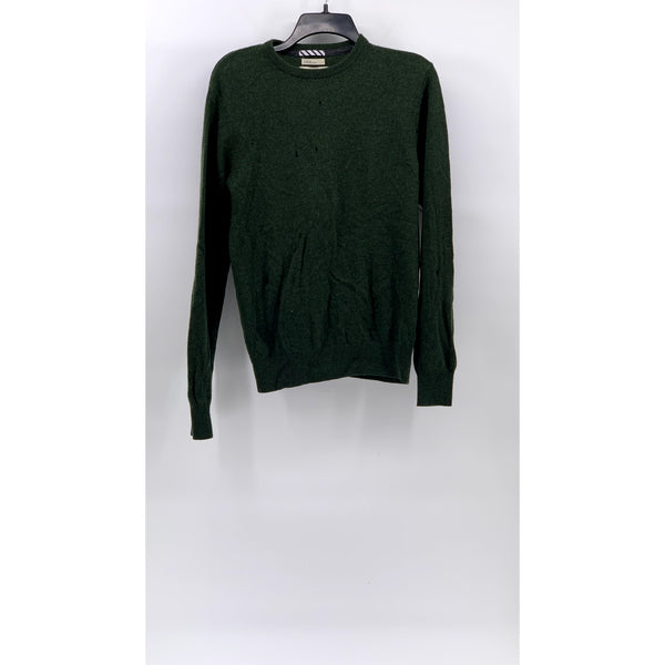1901 Men's Dark Green Wool-Cashmere Crewneck Pullover Long Sleeve Sweater SZ S