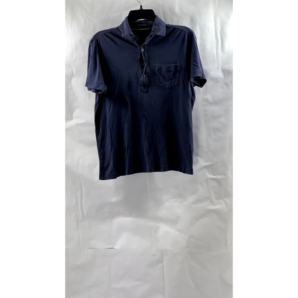 UNIQLO Men's Navy Blue Premium Cotton Short Sleeve Polo Shirt SZ S