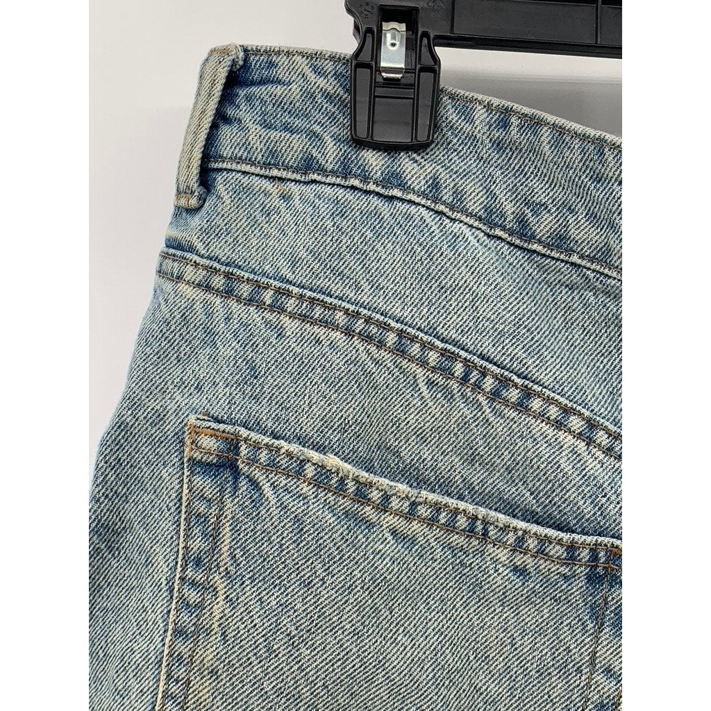 H&M Women's Light Blue Denim Cuffed Five Pocket Shorts SZ 12