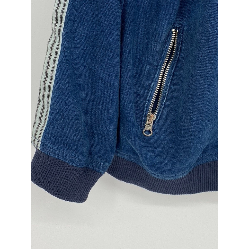 ADRIANO GOLDSCHMIED KIDS Boy's Blue Denim Striped Zip-Up Long Sleeve Jacket SZ M