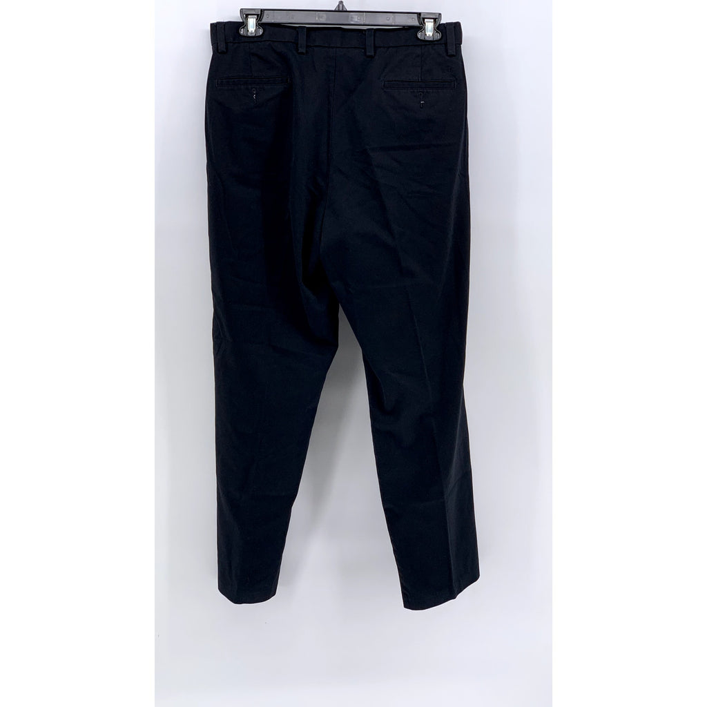DOCKERS Men's Black Tapered Solid Flat Front D3 Pants 36X30