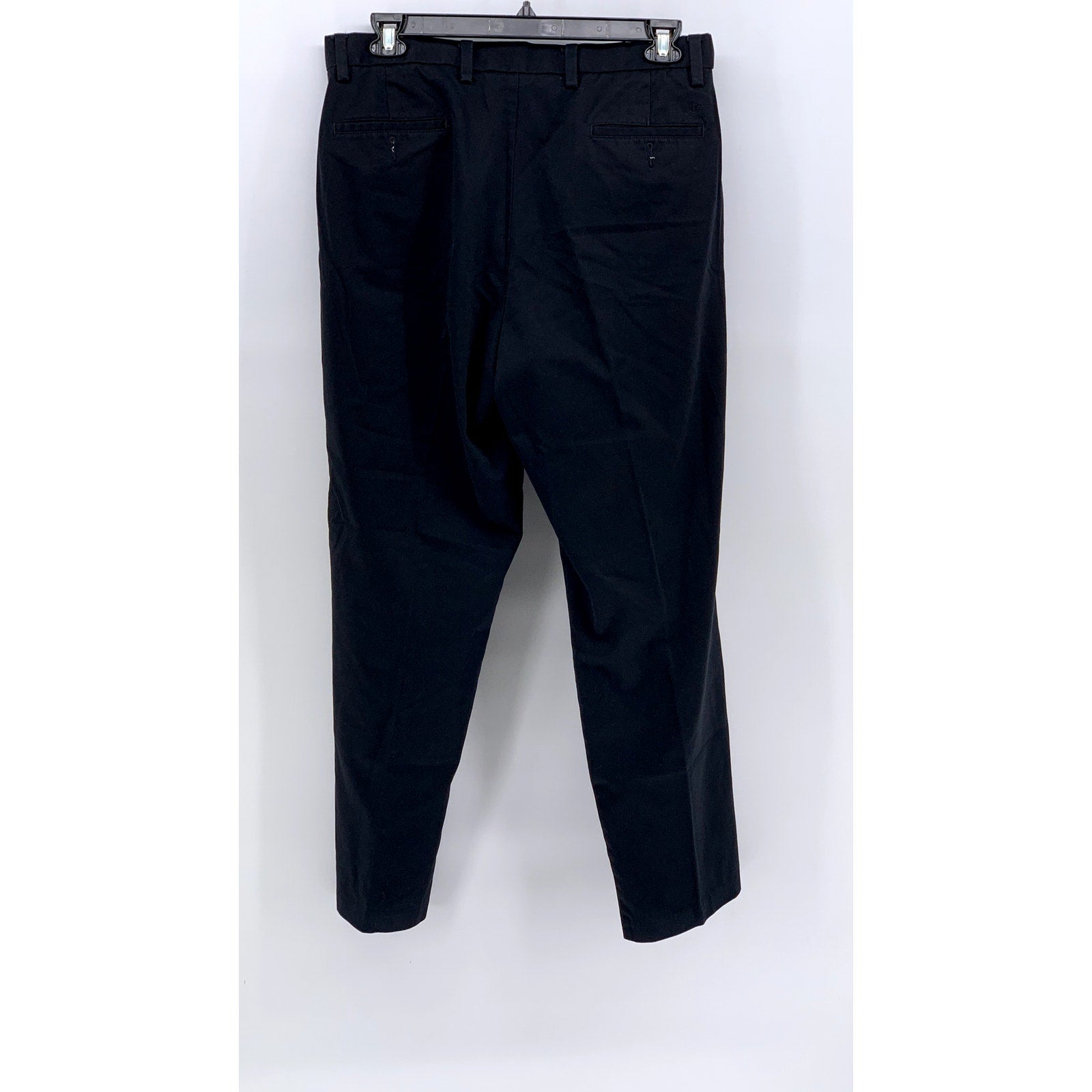DOCKERS Men's Black Tapered Solid Flat Front D3 Pants 36X30