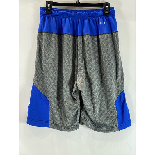 NIKE Men's Blue/Gray Colorblock Dri-Fit Drawstring Pull-On Shorts SZ M