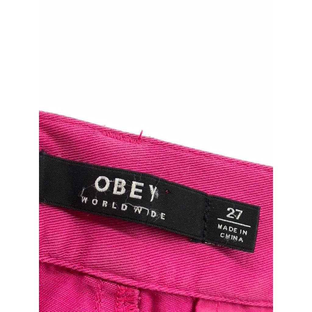 OBEY WORLDWIDE Women's Fuchsia Straight Leg Pant SZ 27