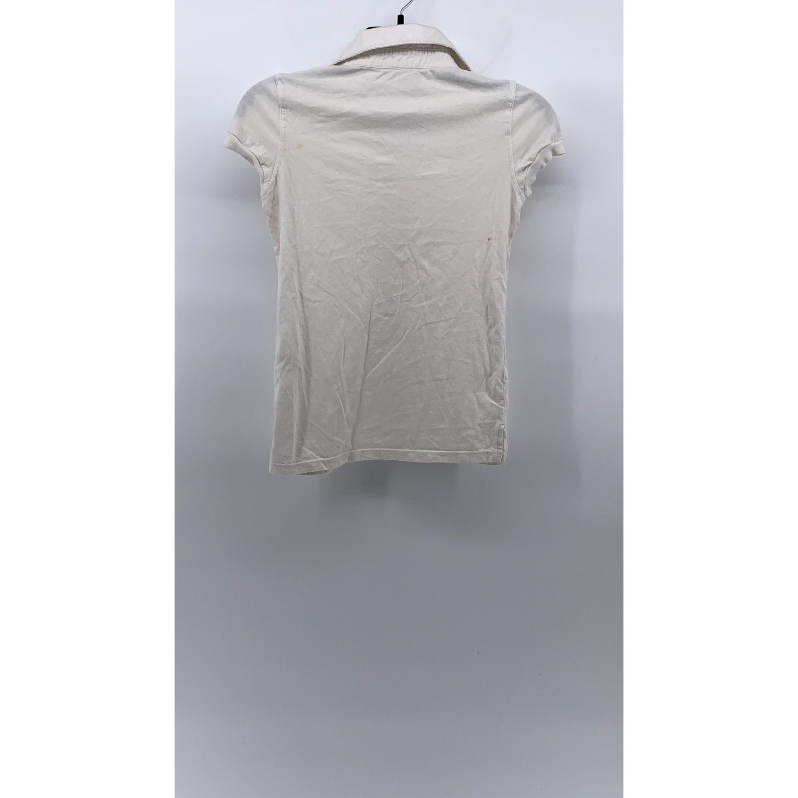 JOHN GALT Women's White Short Cap Sleeve Casual Polo Top SZ OS