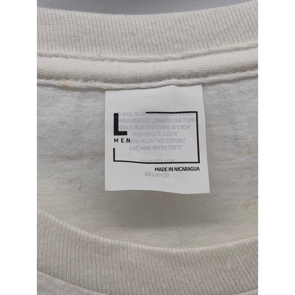 UNBRANDED Men's White Crewneck Hot Person at Work Short Sleeve T-Shirt SZ L