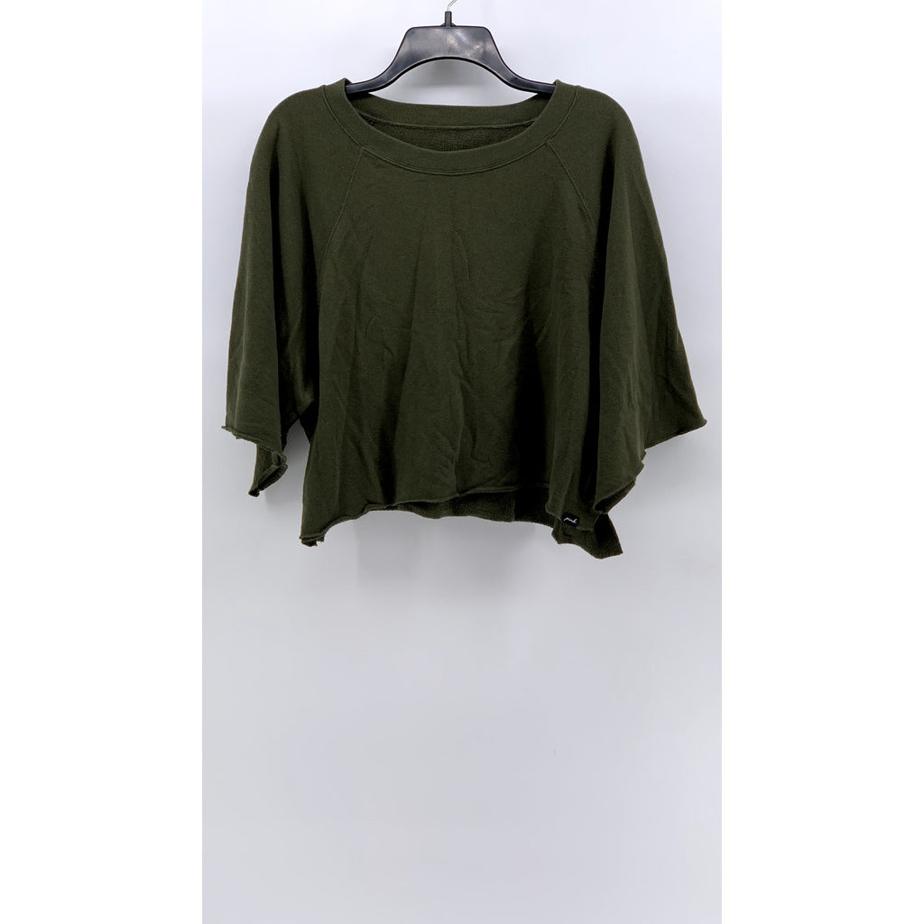 PINK By Victoria Secret Women's Olive Green Cropped Oversized Sweater SZ L