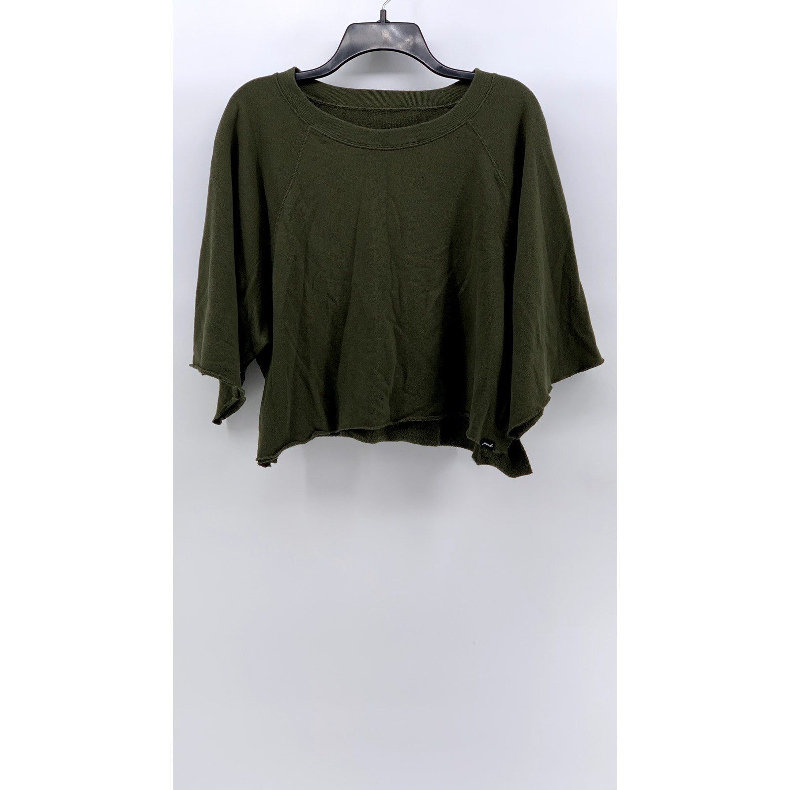 PINK By Victoria Secret Women's Olive Green Cropped Oversized Sweater SZ L