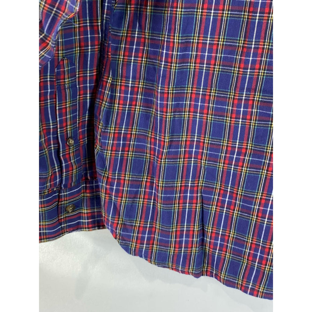J.CREW Men's Multicolor Plaid Brushed Twill Slim-Fit Button-Up Shirt SZ L