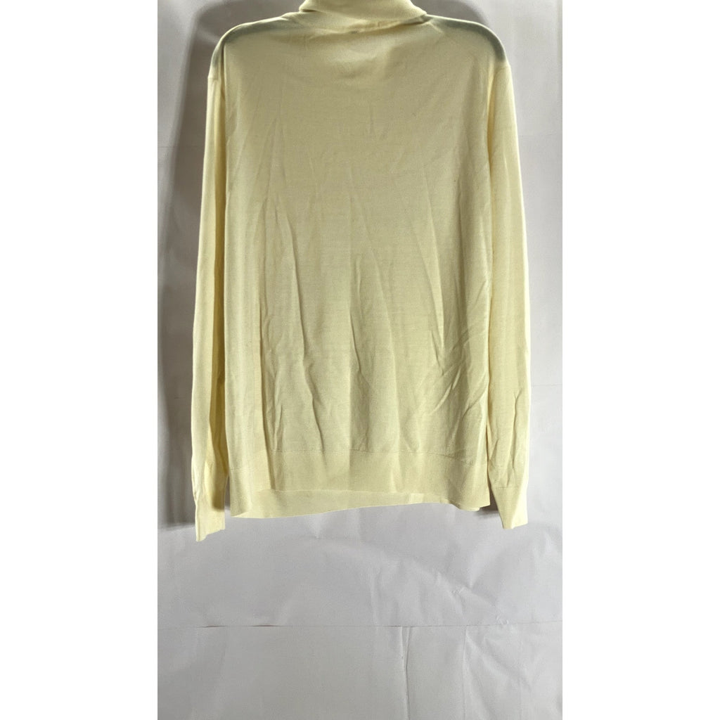 UNIQLO Men's Beige Wool Knit Long Sleeve Pullover Turtleneck Sweater SZ 2XL