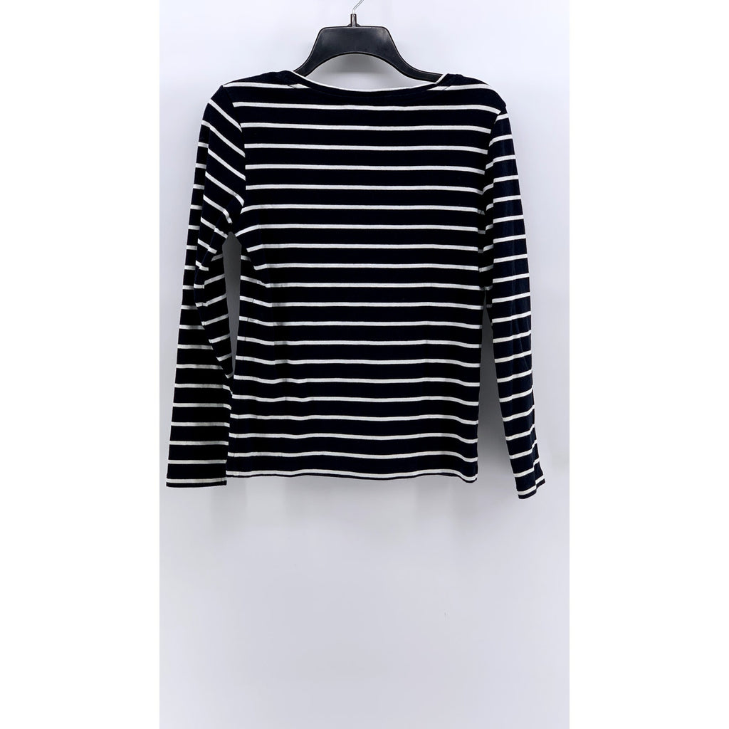 TOMMY HILFIGER Women's Navy-White Striped Long Sleeve Top SZ M