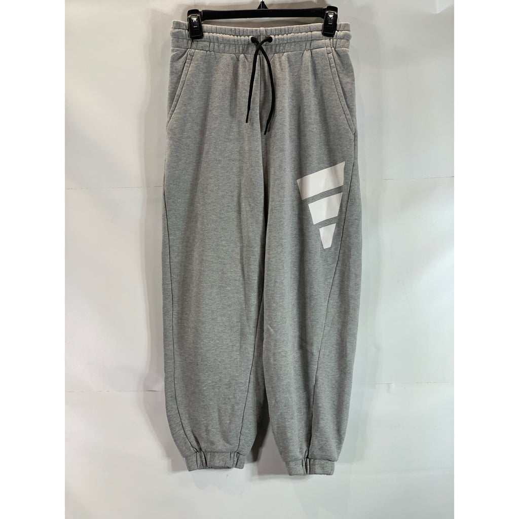 ADIDAS Men's Gray Heather Regular-Fit Future Icons Logo Graphic Sweatpants SZ S