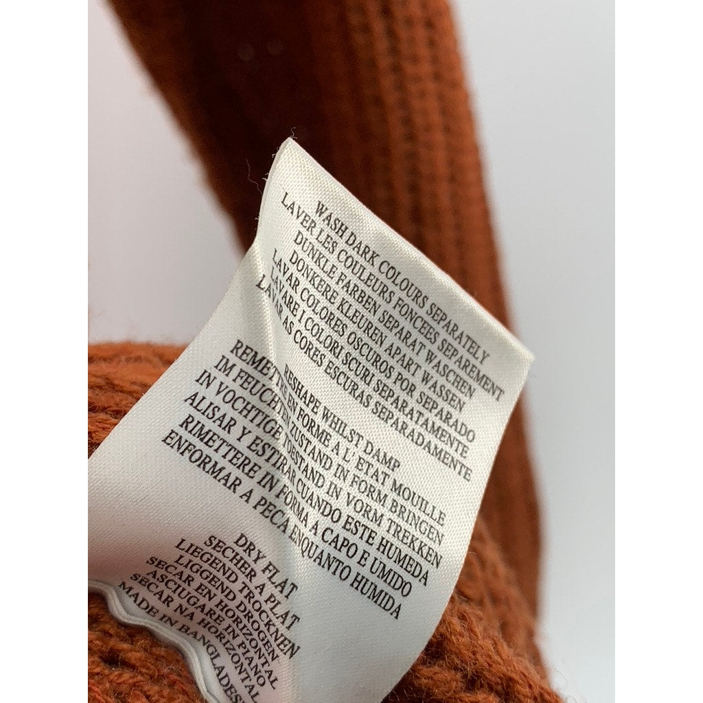BRAVE SOUL LONDON Women's Rust Orange Knit Open-Front Long Sleeve Cardigan SZ S