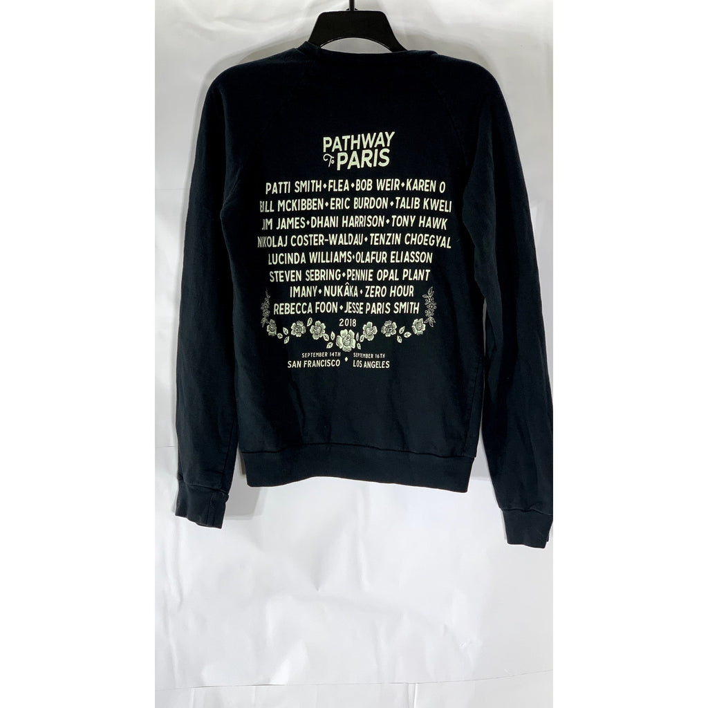 ORGANIC ROYAL APPAREL Men’s Black Pathway To Paris Graphic Crewneck T-Shirt SZ S