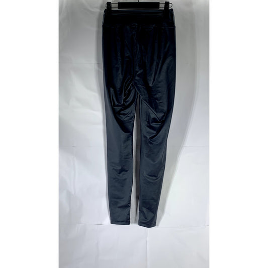 OFFLINE By AERIE Women's Blue Solid Faux-Leather High-Rise Fitted Leggings SZ M