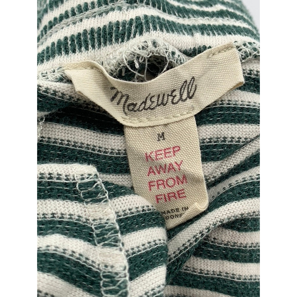 MADEWELL Women's Green-White Striped Saunter Sleep Pajama SZ M