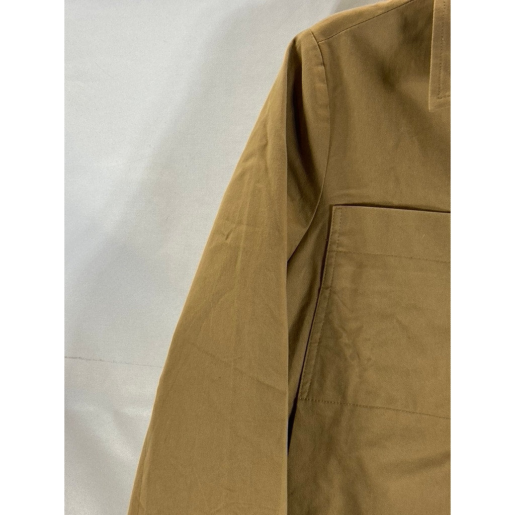 STEVEN ALAN Women's Tan Button-Up Long Sleeve Shirt Jacket SZ M