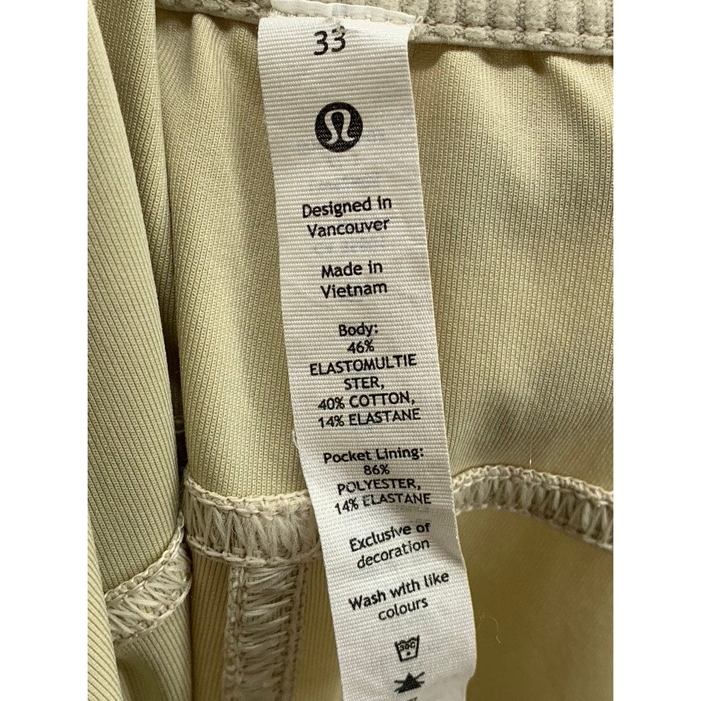 LULULEMON Women's Beige Light Utilitech Cargo High-Rise Pant SZ 33(L)