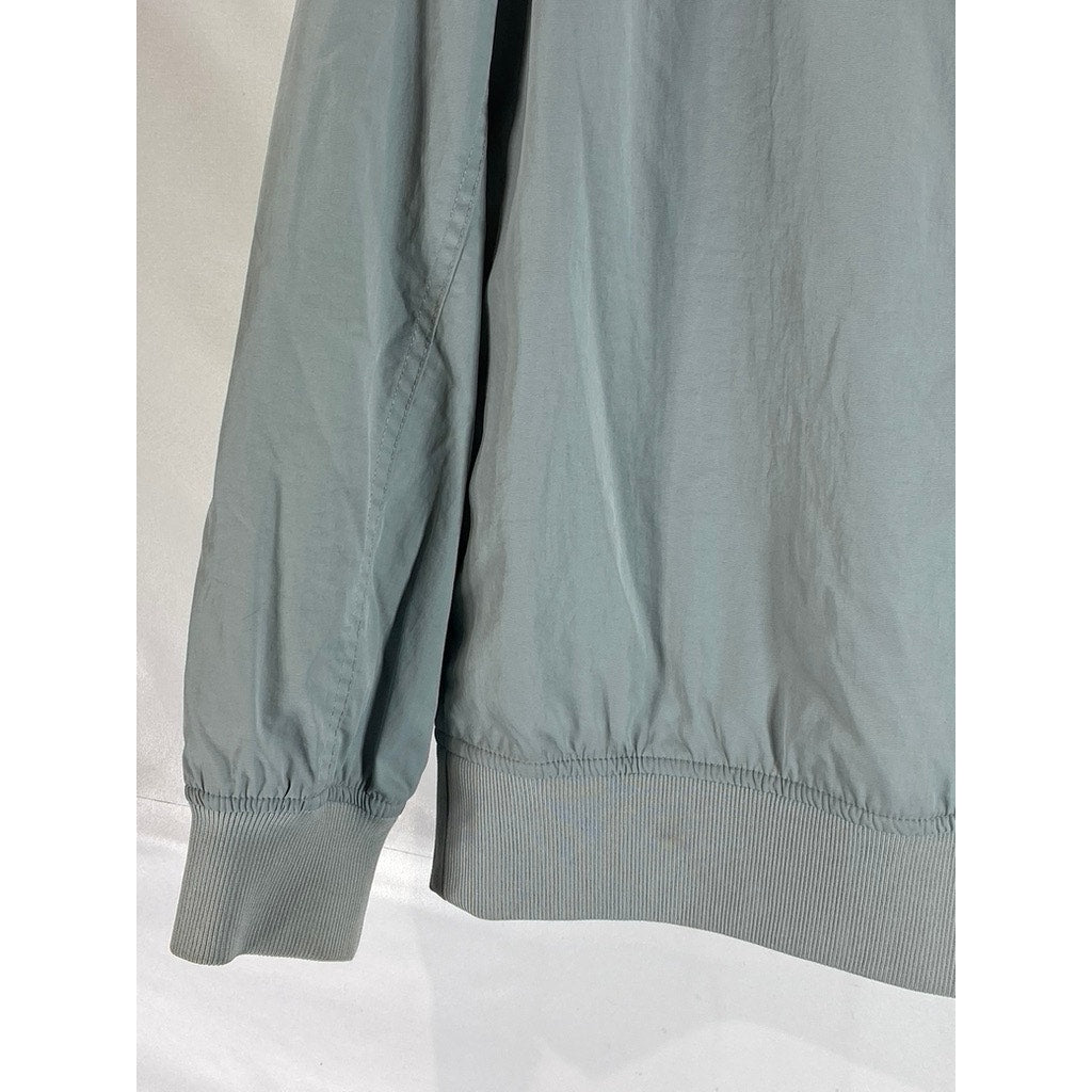 EDGAR + ASH Men's Gray Full-Zip Windbreaker Bomber Jacket SZ M