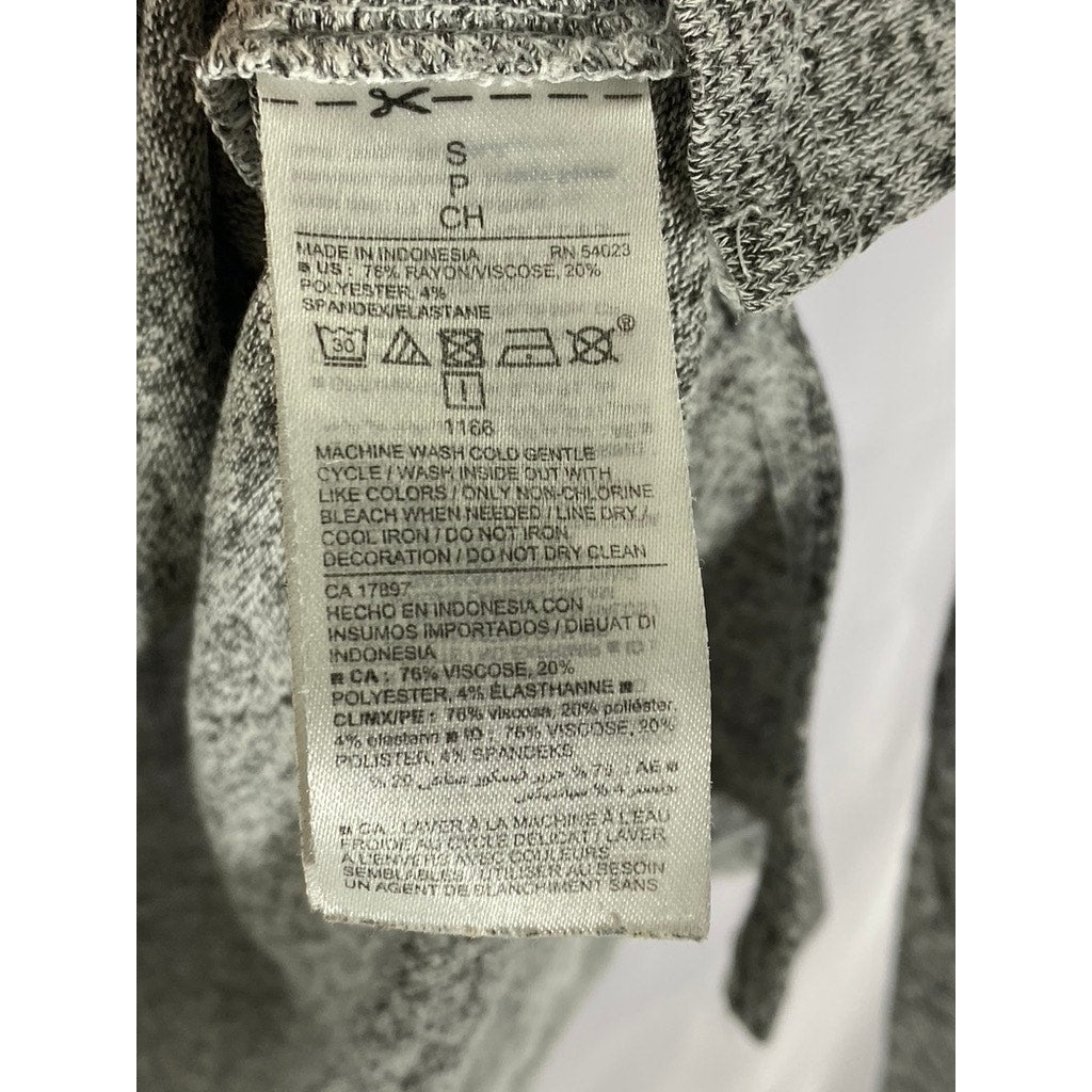 OLD NAVY Women's Gray Marled Luxe Scoop-Neck Long Sleeve Side-Slit Top SZ S