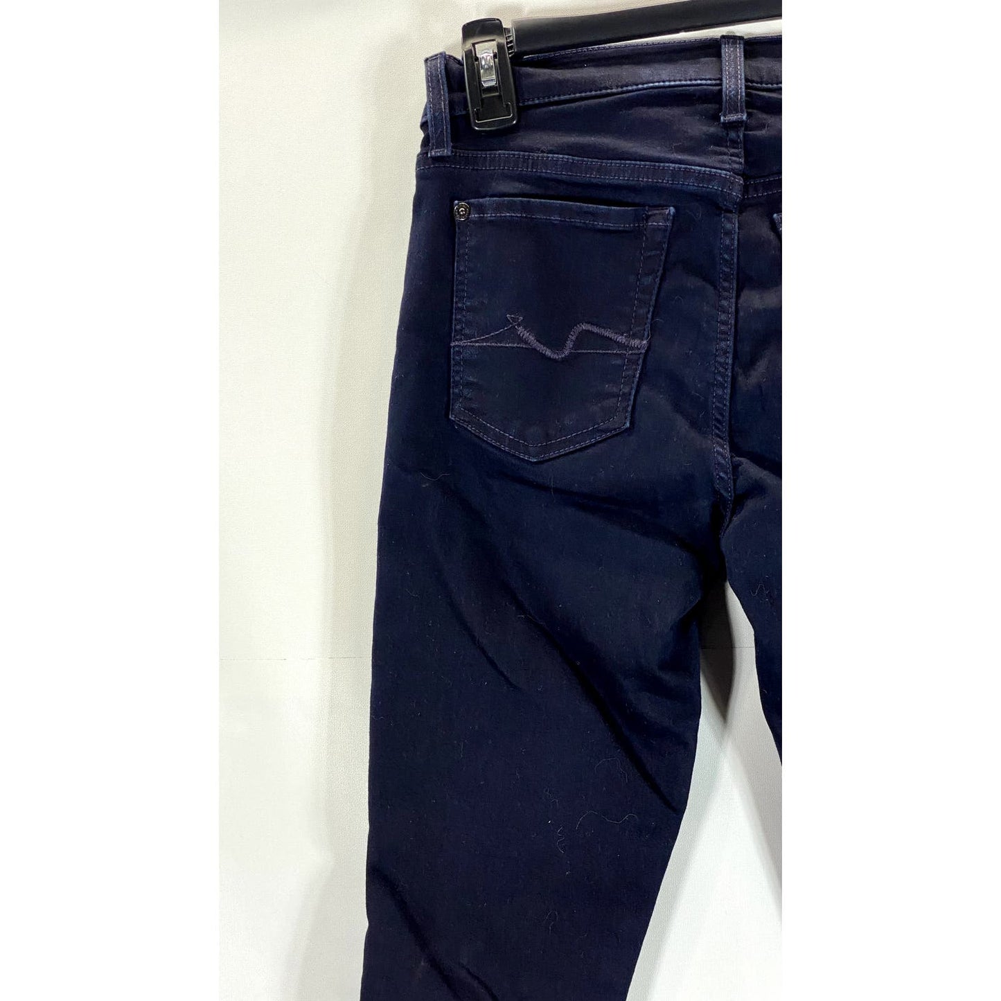 7 FOR ALL MANKIND Women's Dark Navy Skinny Five Pocket Ankle Jeans SZ 25