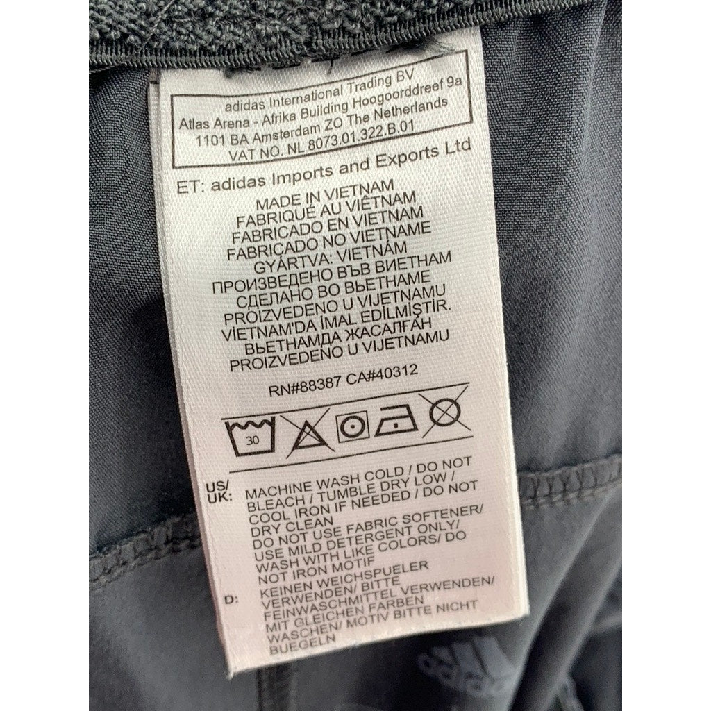 ADIDAS Men's Gray Solid Basketball Shorts SZ M