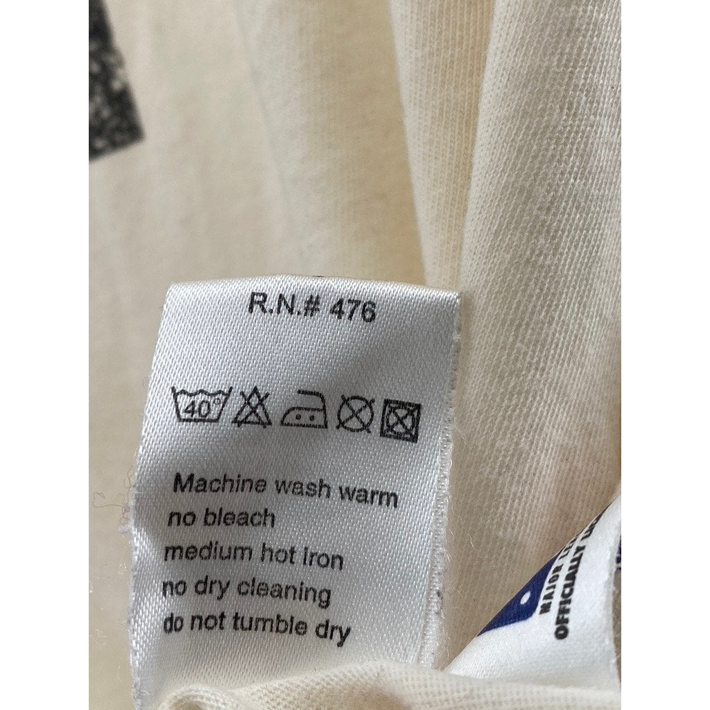 WRIGHT & DITSON Men's Cream Vintage LA Dodgers Graphic Crewneck T-Shirt SZ M