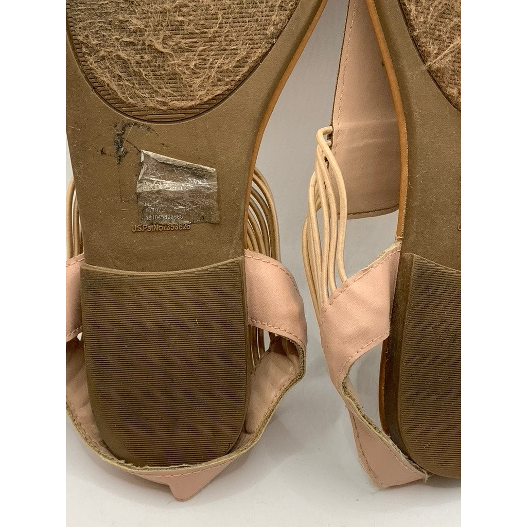 SO Women's Pink Rhinestone Thong Flat Sandals SZ 12