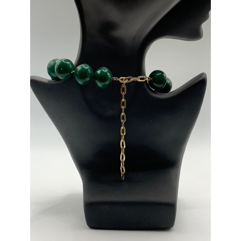 Women's Green Gemstone Adjustable Necklace