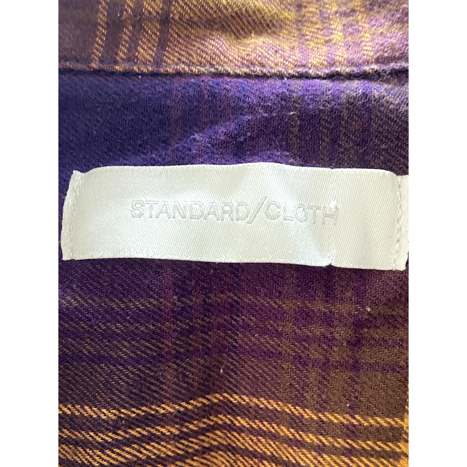 STANDARD/CLOTH Men's Purple-Yellow Plaid Regular-Fit Flannel Button-Up Shirt SZS