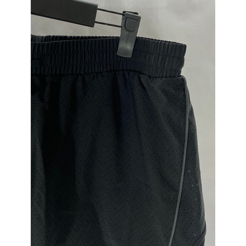 BALEAF Women's Black Perforated Drawstring Pull-On Active Shorts SZ XL