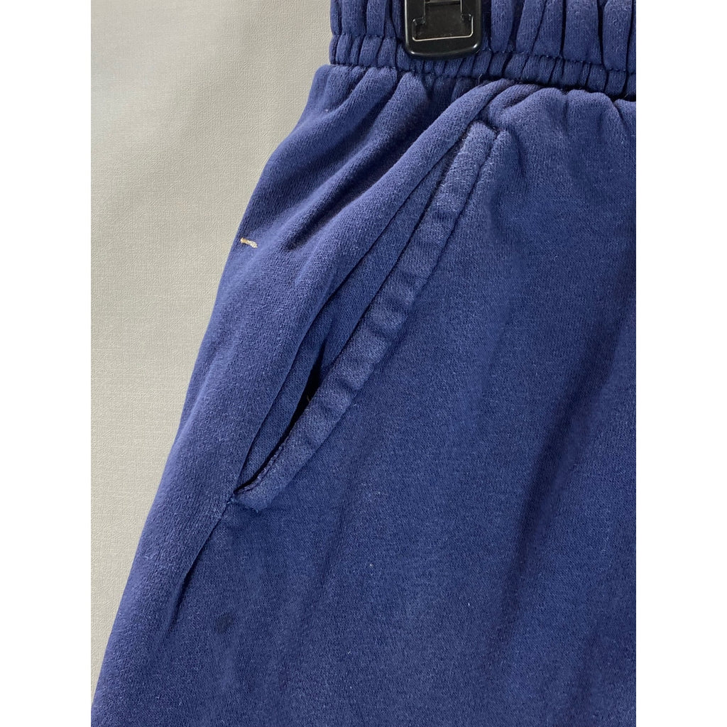 NIKE Men's Navy/White Large Swoosh Logo Pull-On Sweat Shorts SZ S