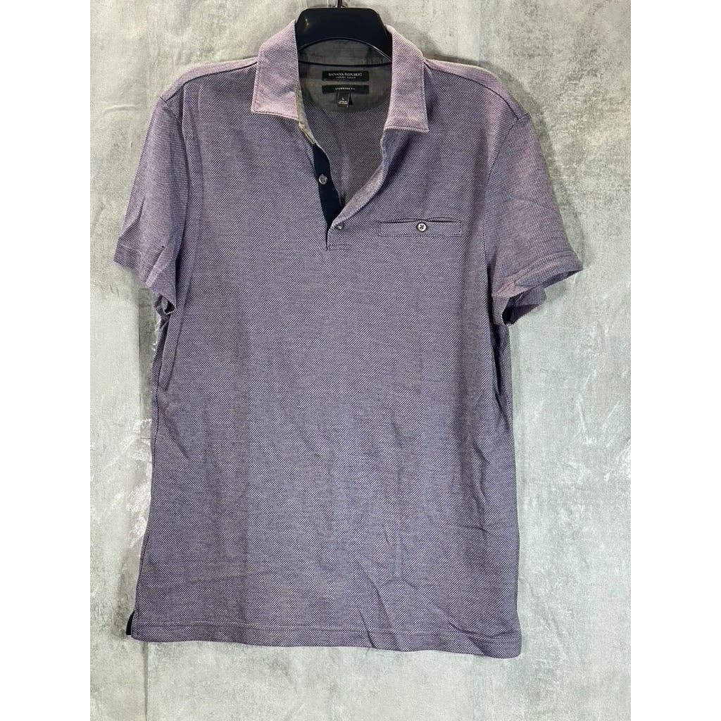 BANANA REPUBLIC Men's Purple Luxury Touch Standard Fit Short Sleeve Polo SZ L
