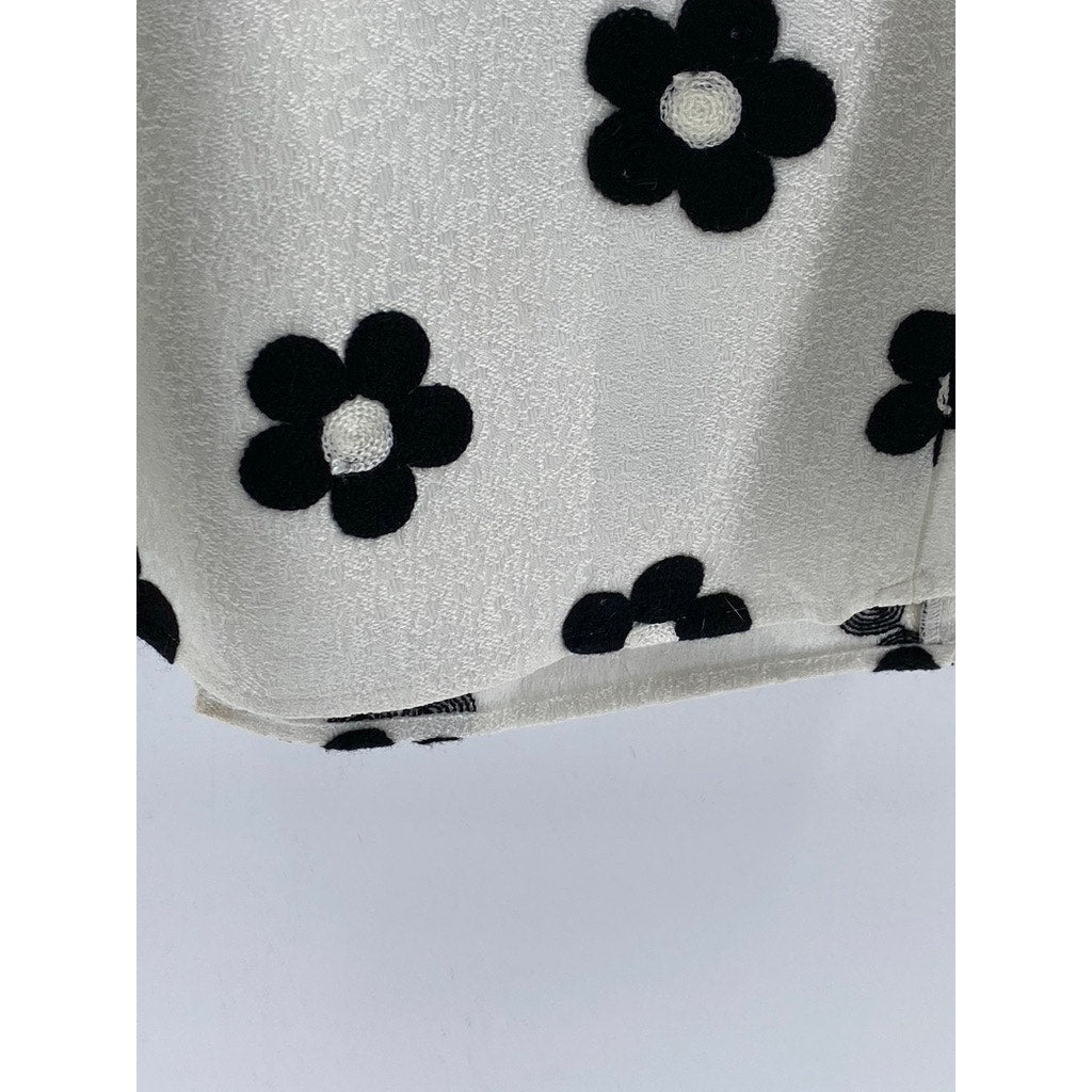 PETITE STUDIO Women's White-Black Tanya Daisy Bodycon Mini Dress SZ S