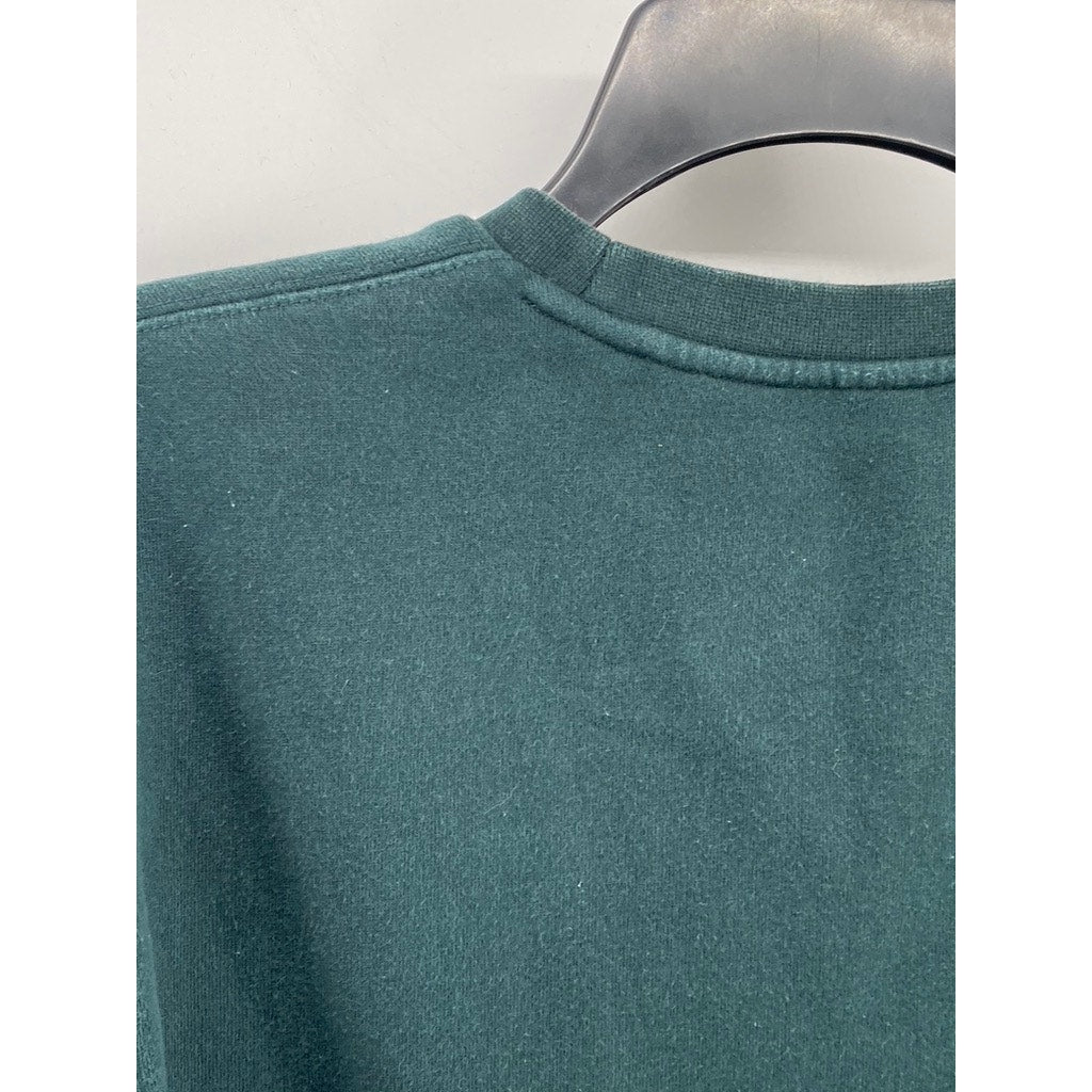 AS COLOUR UNITED Men's Dark Green Logo Crewneck Long Sleeve Sweatshirt SZ L