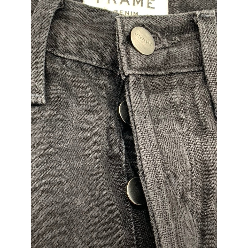 FRAME DENIM Women's Nightingale Black Le Original Tulip Cut-Off Shorts SZ 25