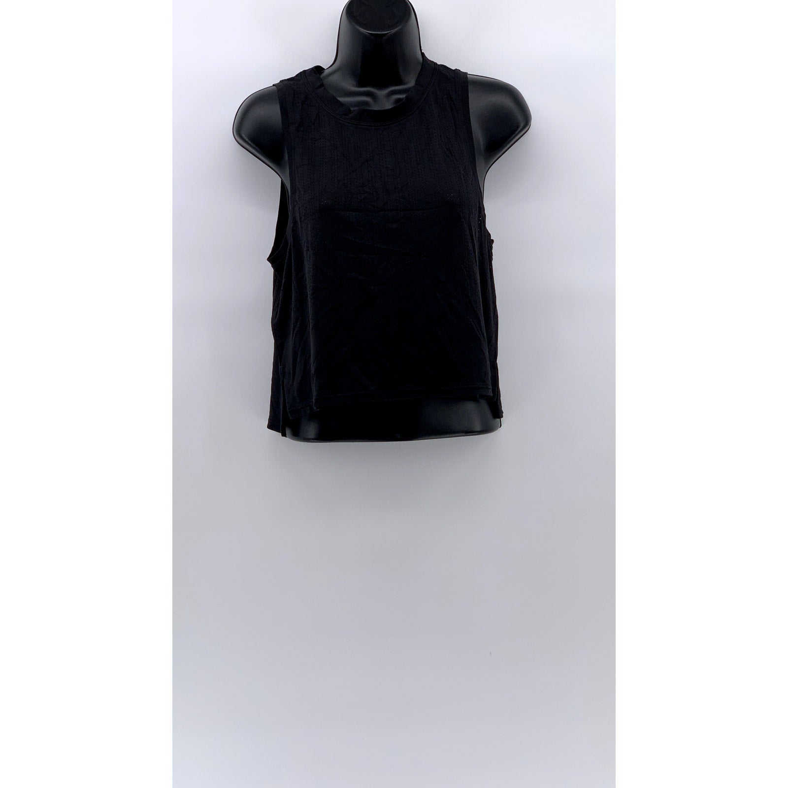 LULULEMON Women's Black Perforated Active Tank Top SZ 2