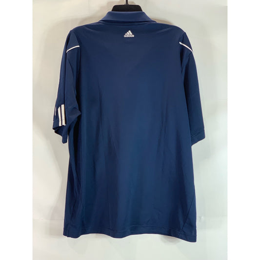 ADIDAS Men's Navy Climalite Standard-Fit Short Sleeve Golf Polo SZ L