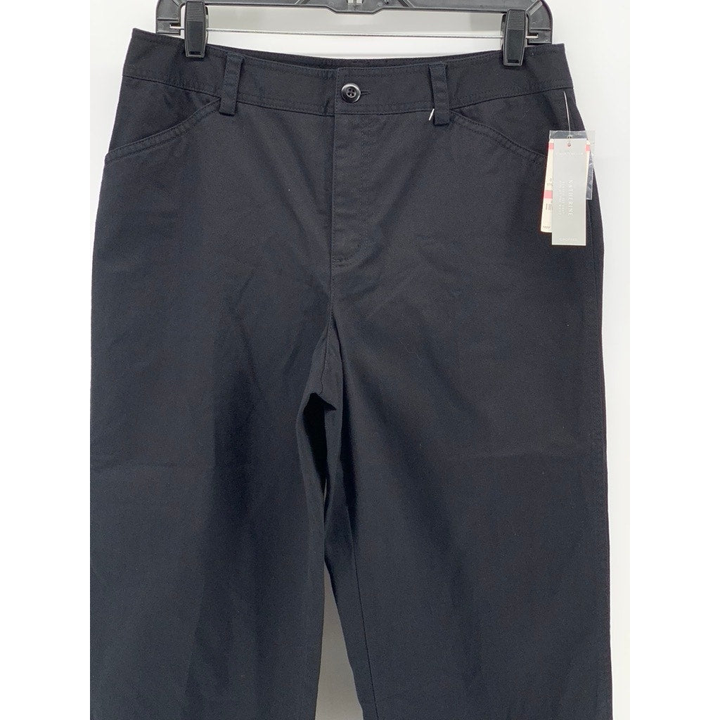 CHARTER CLUB Women's Black Katherine Fit Cropped Pant SZ 10